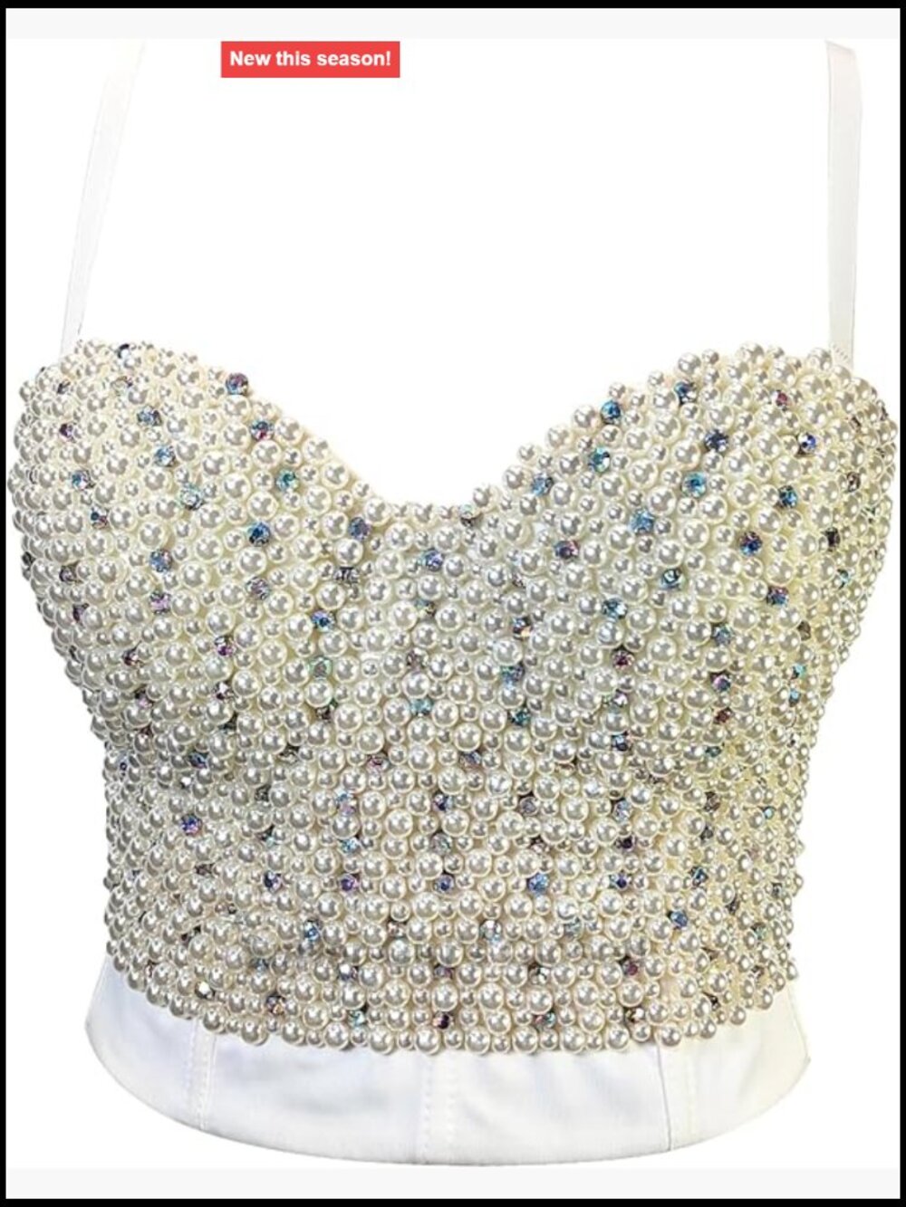 Beaded Rhinestone Bustier Corset Crop Top Push Up Party Bra Vest